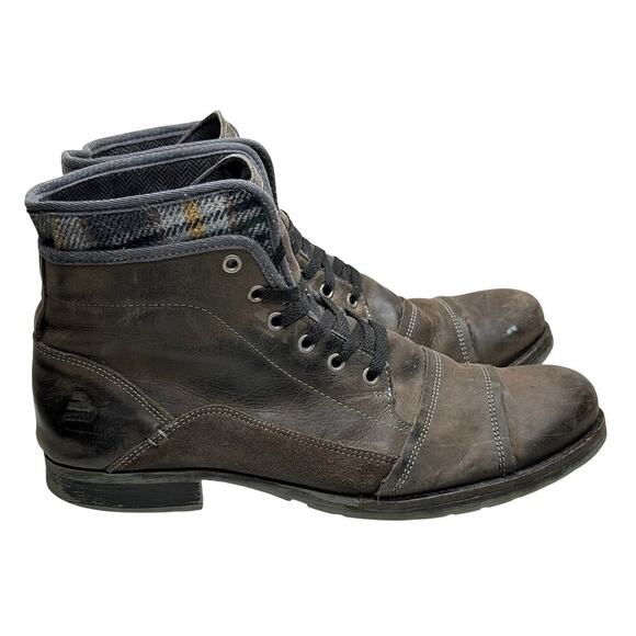 Bullboxer Salus Brown Leather Cap Toe Boots Mens 12 - Picture 1 of 6